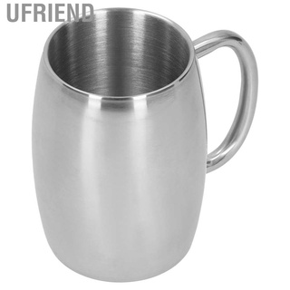 Ufriend 500ml Stainless Steel Beer Mug with Handle Coffee Mugs Milk Tea Cup Gift Drinkware for Office
