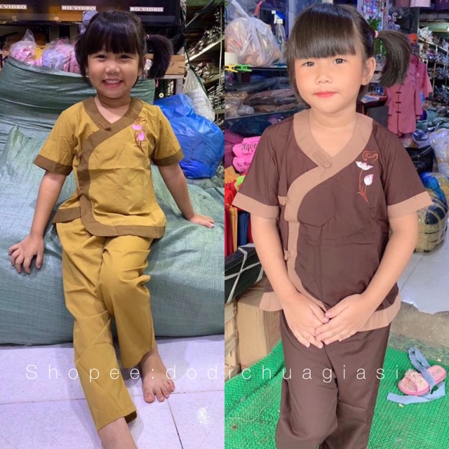 Đồ Lam Đi Chùa Cho Bé # Tim Phối # Đồ Bộ Bé Gái # Quần Áo