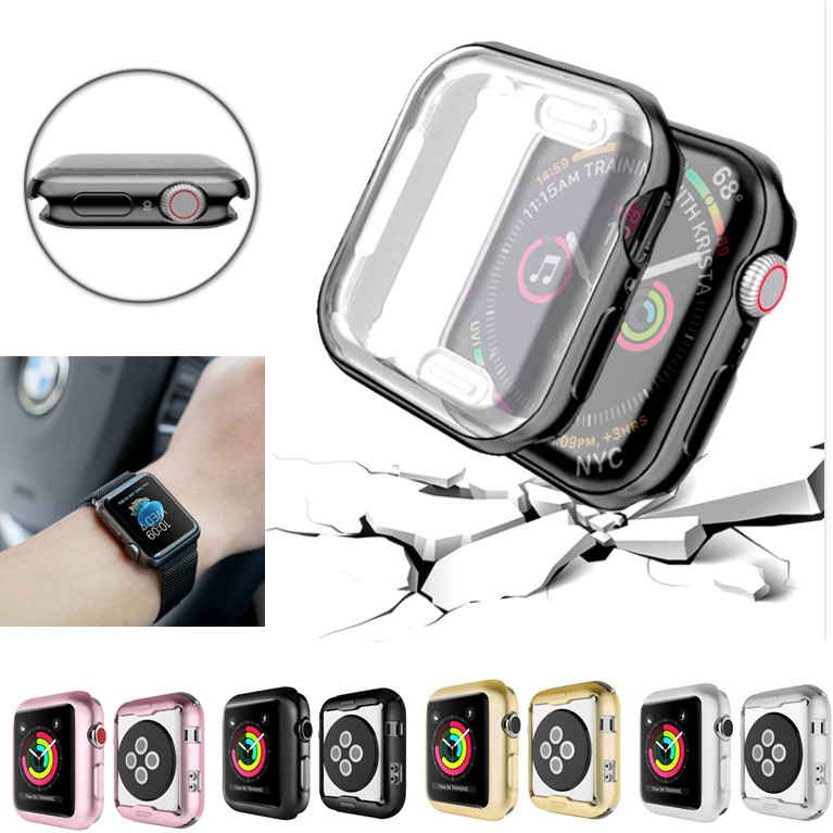 Ốp bảo vệ mặt đồng Jansin bảo vệ toàn diện thích hợp cho Apple Watch 44mm 40mm 38mm 42mm series se 6 5 4 3 2 1