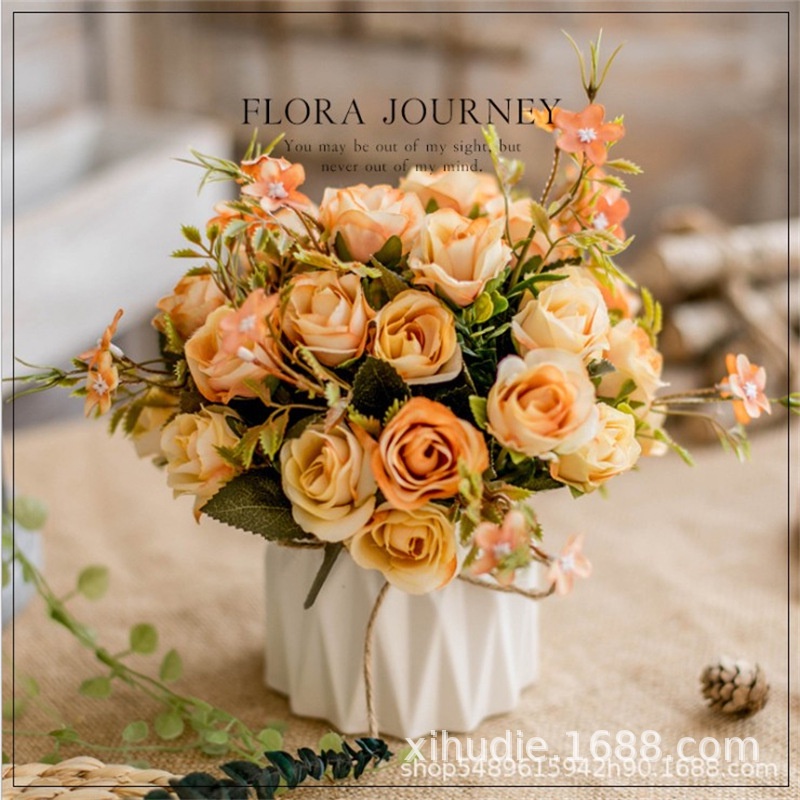 Lọ hoa trang trí phòng khách phong cách bắc âu( kèm hoa)