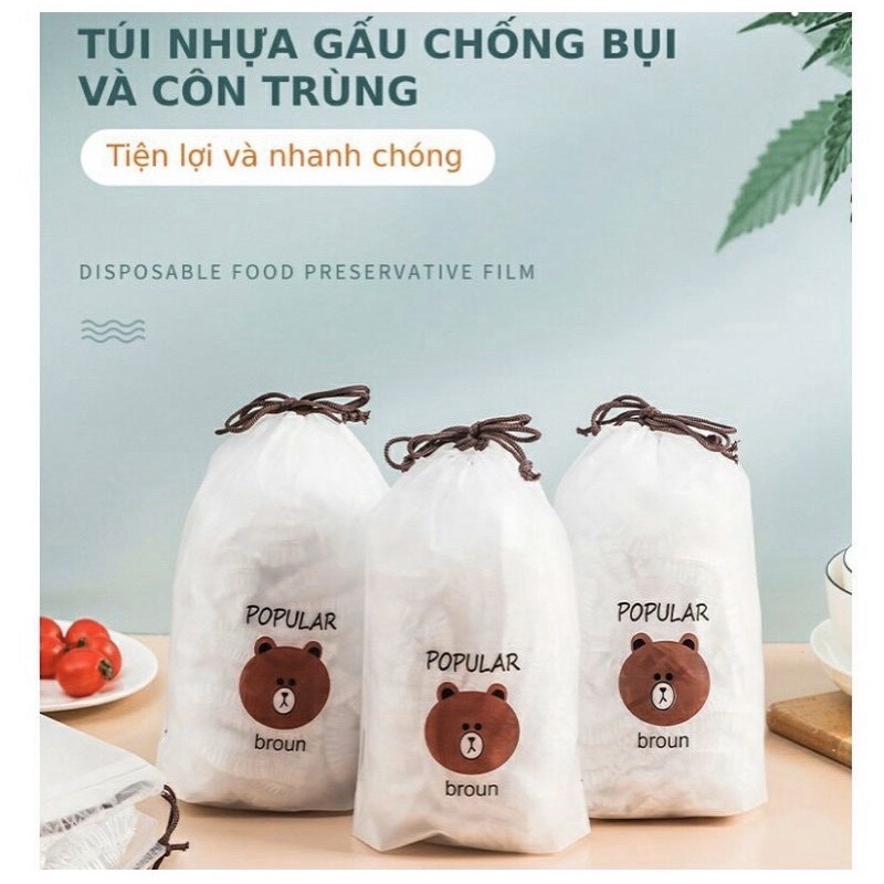 Màng bọc thực phẩm gấu 100 chiếc / 1 túi