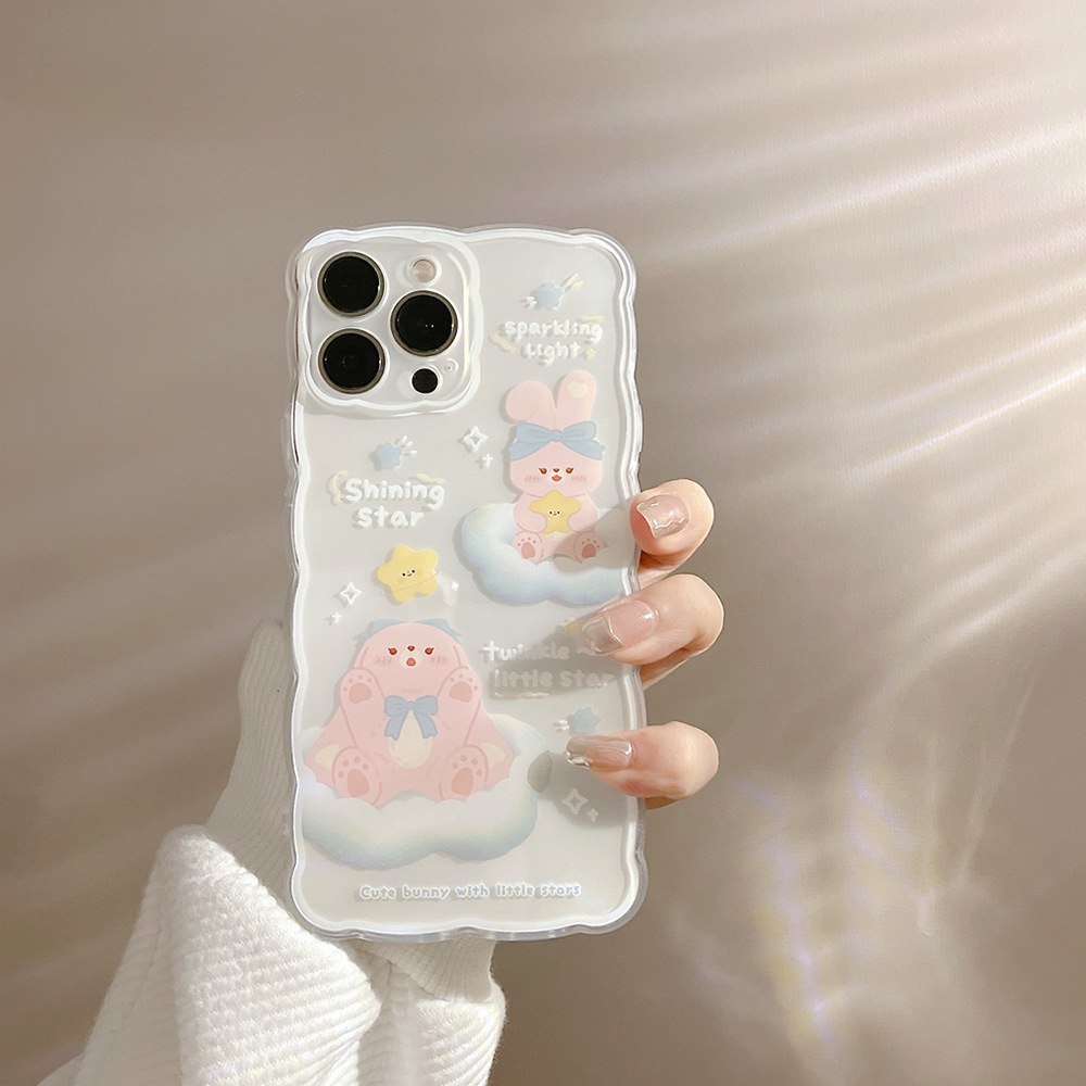 Ốp lưng iphone Ốp Điện Thoại Silicon Trong Suốt Hình Thỏ Cho iPhone13 iPhone12 13promax xs 11 8p Dinuo case