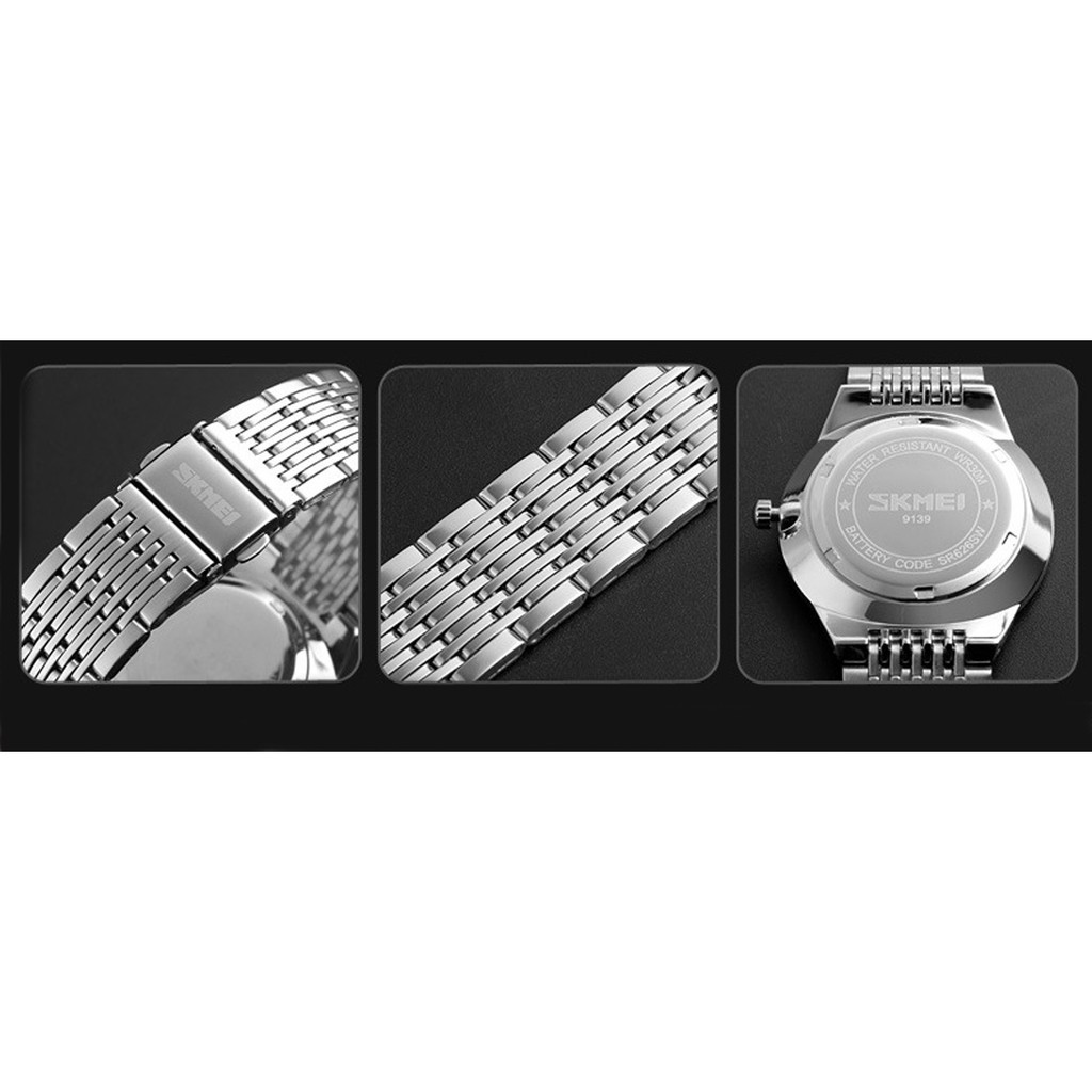 Đồng hồ nữ siêu mỏng dây thép không gỉ Skmei 9139