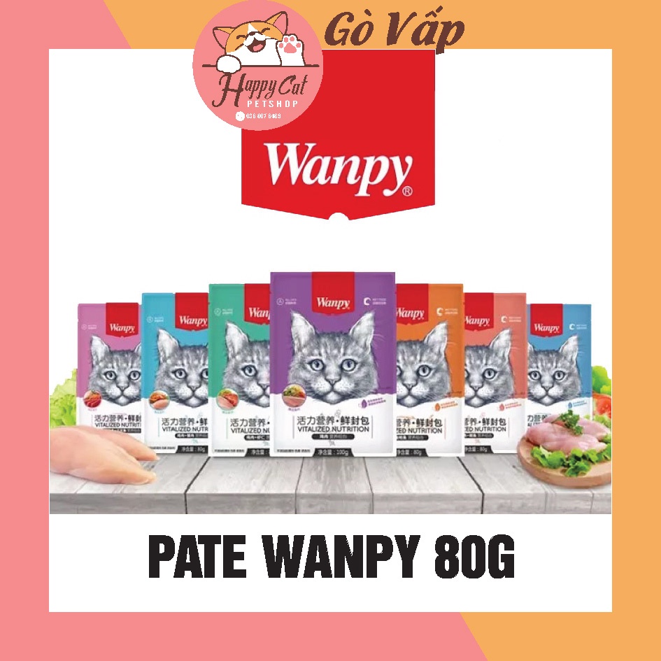 Pate Wanpy Pate cho mèo gói 80G - HAPPYCAT