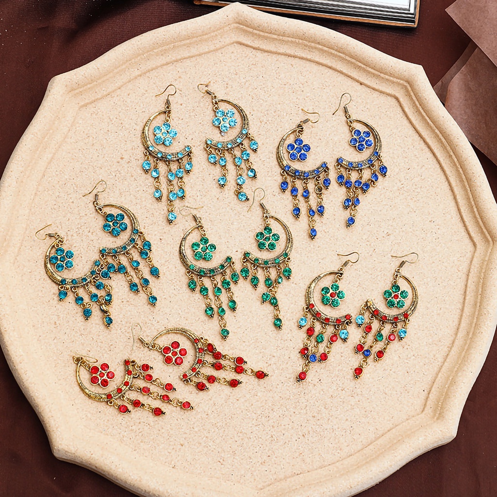 Bông tai mạ điện màu sắc phong cách Bohemian độc đáo đẹp mắt