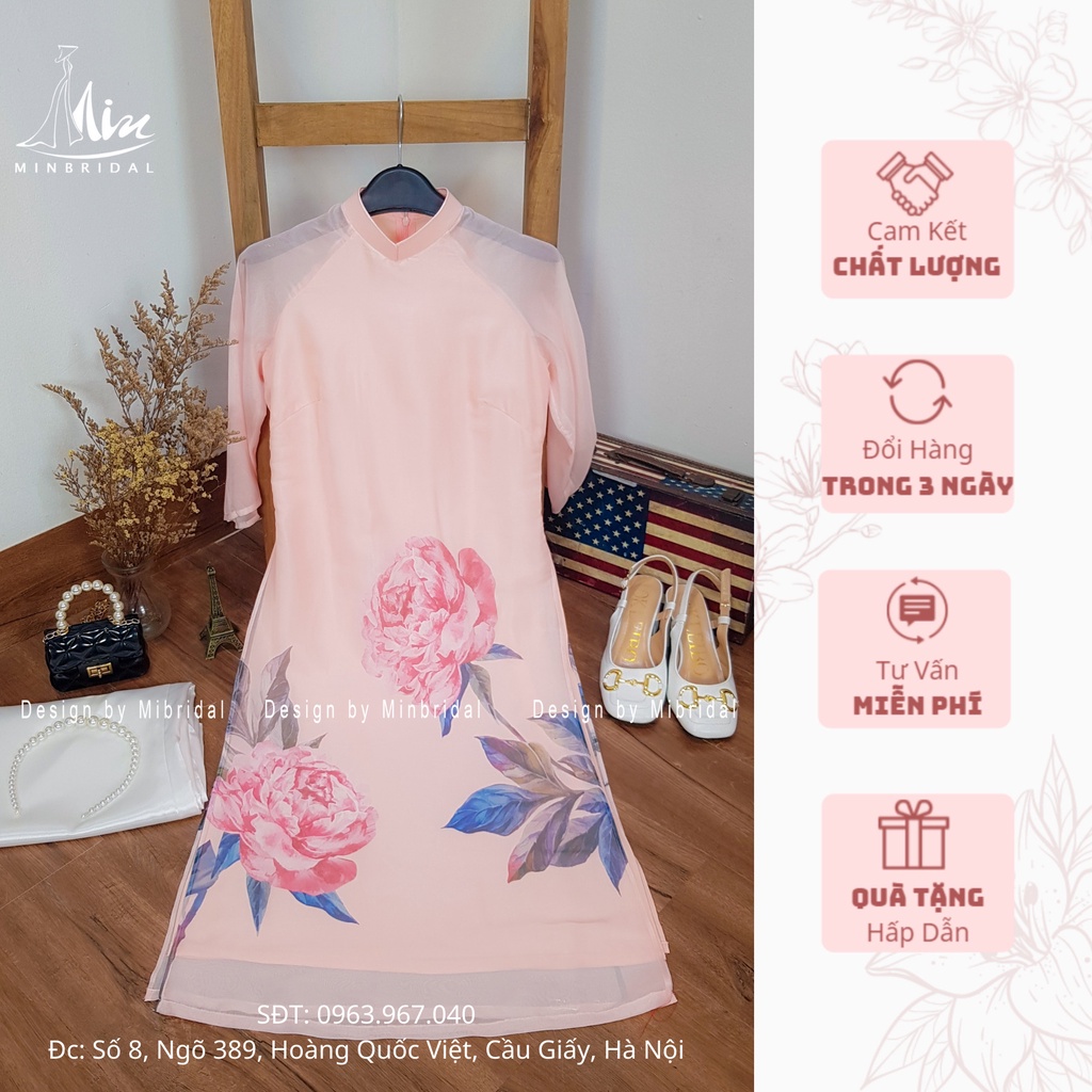 Áo dài chơi tết mà hồng lợt cực xinh cho phái đẹp