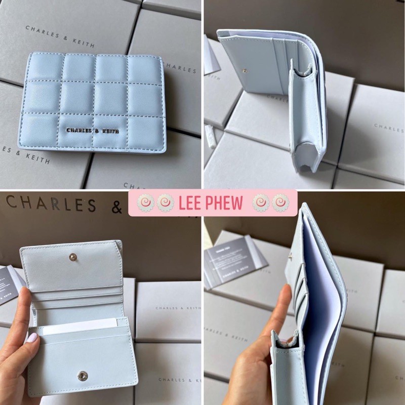 [auth-bill] Ví da mini màu xanh CnK full box Wallet( CK6-10840202)