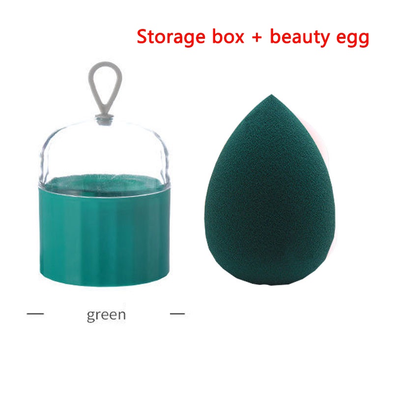 1 Bộ Giá Đỡ Mút Trang Điểm Chống Bụi Có Thể Treo Và Hộp Đựng Tiện Lợi