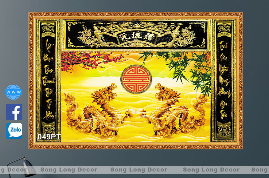 Tranh Dán Tường 3D Phòng Thờ Tổ Tiên - SL049PT-Tranh 3d Linh Thiêng- Song Long Decor