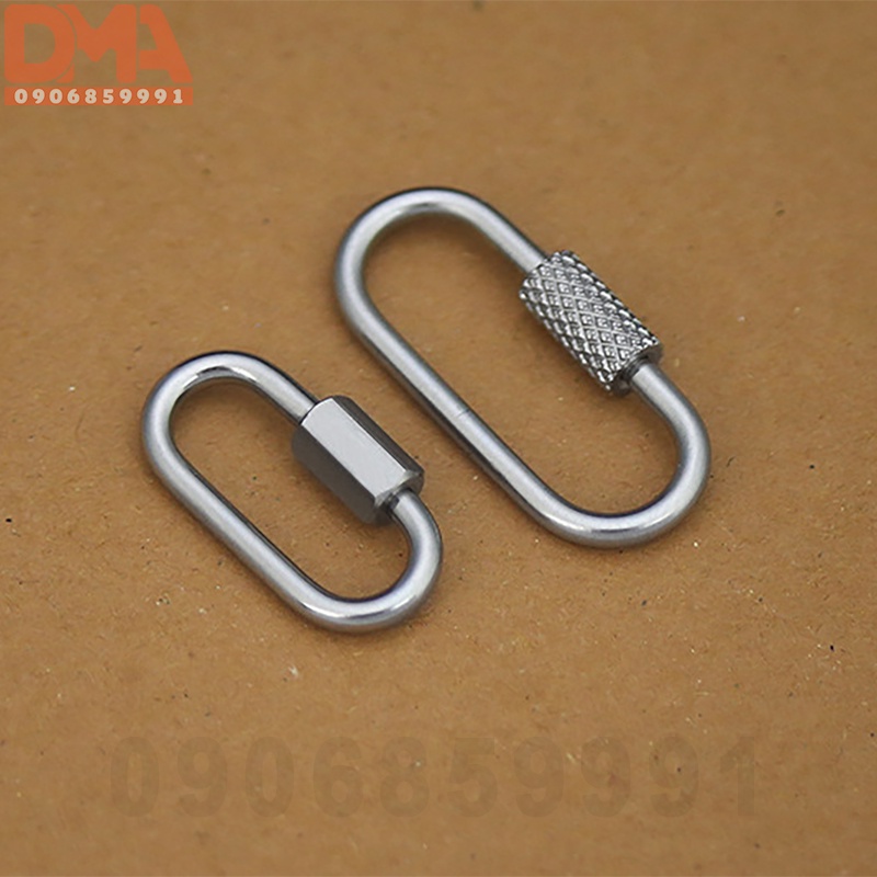 Móc khóa carabiner khóa xoay,móc treo phụ kiện EDC inox 304