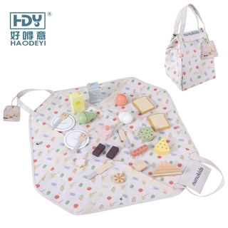 Bộ 27 món đồ chơi dã ngoại haodeyi mô phỏng bằng gỗ cho bé