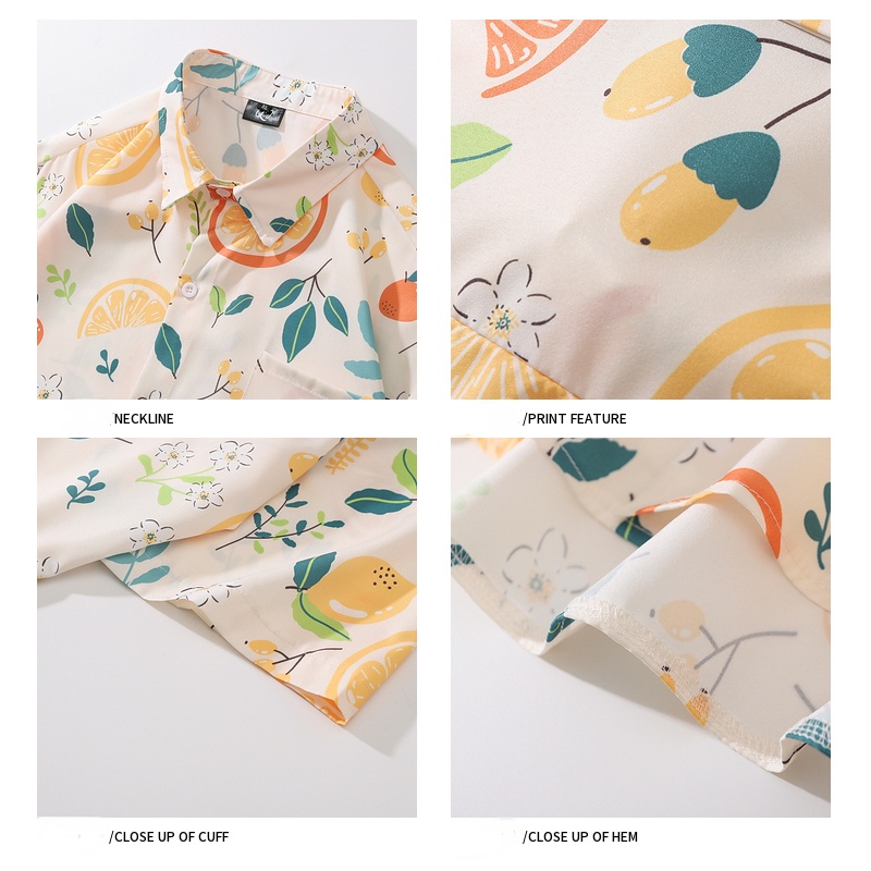 Áo Sơ Mi Tay Ngắn Họa Tiết Hoa Lá Thời Trang Cho Nam