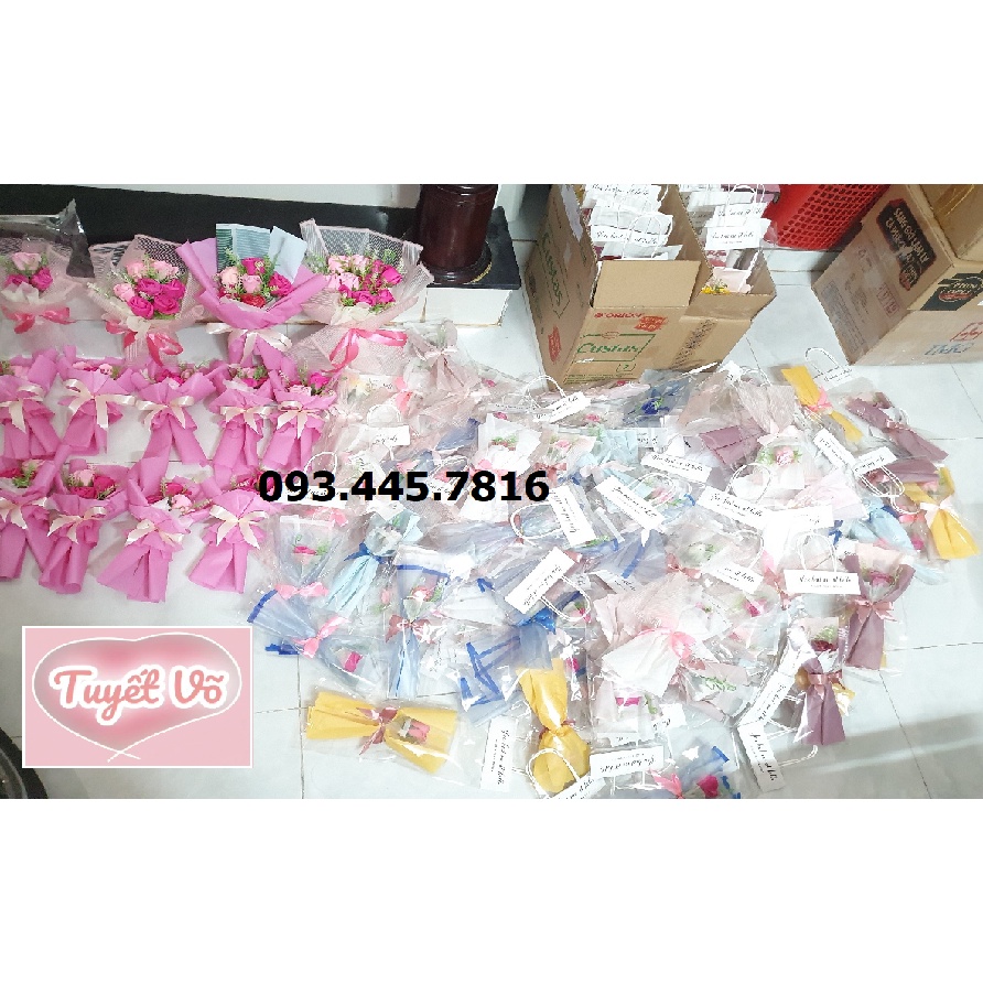 BÓ HOA HỒNG SÁP 1 BÔNG KÈM TÚI ĐỦ MÀU ĐẸP - HÌNH VÀ CLIP THẬT CỦA SHOP