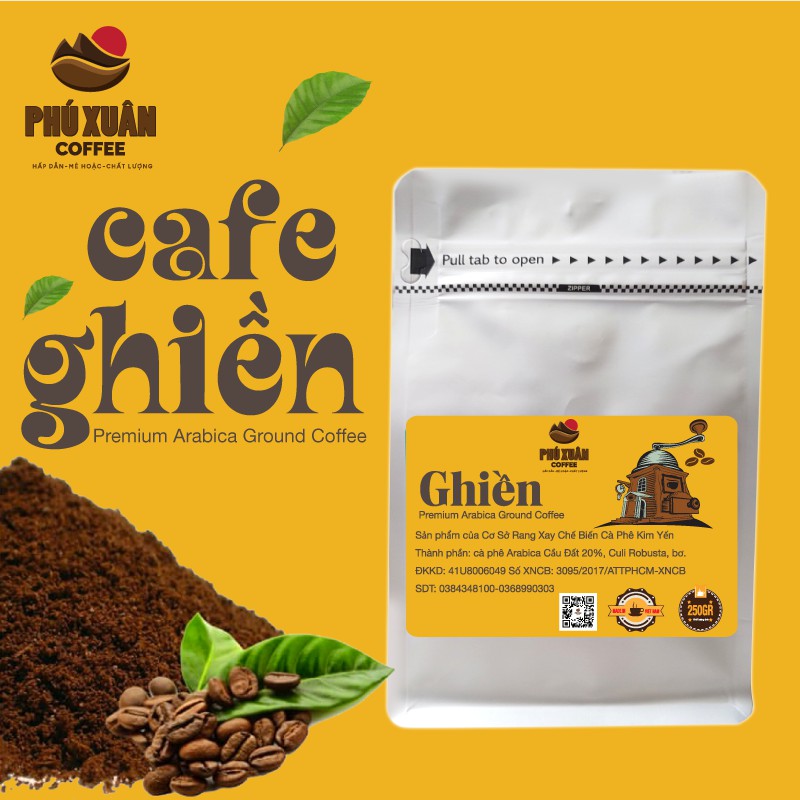 250gr Cà phê Ghiền Phú Xuân Coffee - Cafe bột rang xay pha phin | BigBuy360 - bigbuy360.vn