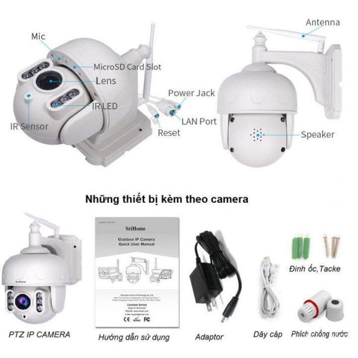 Camera wifi ngoài trời xoay 360 độ Sihome sh028-Hình ảnh siêu nét | WebRaoVat - webraovat.net.vn