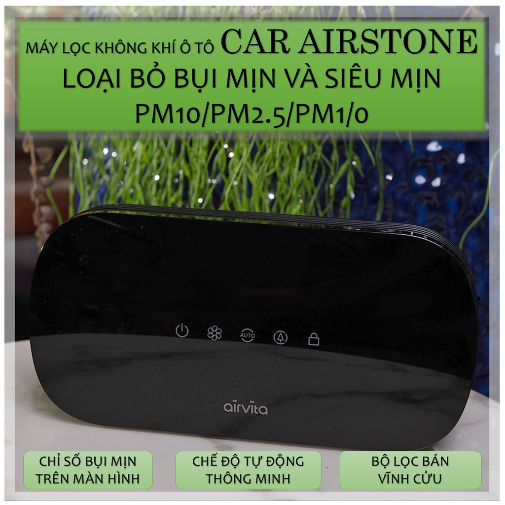 Máy lọc không khí ô tô Airvita Car Airstone Hàn Quốc lọc bụi mịn PM1.0 chỉ sau 10' - Nhập khẩu và bảo hành chính hãng