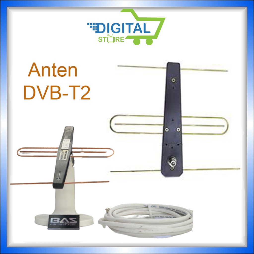 Anten BAS T2 có mạch khuếch đại dùng cho đầu thu truyền hình số mặt đất, anten DVB-T2 [ Chính Hãng ]