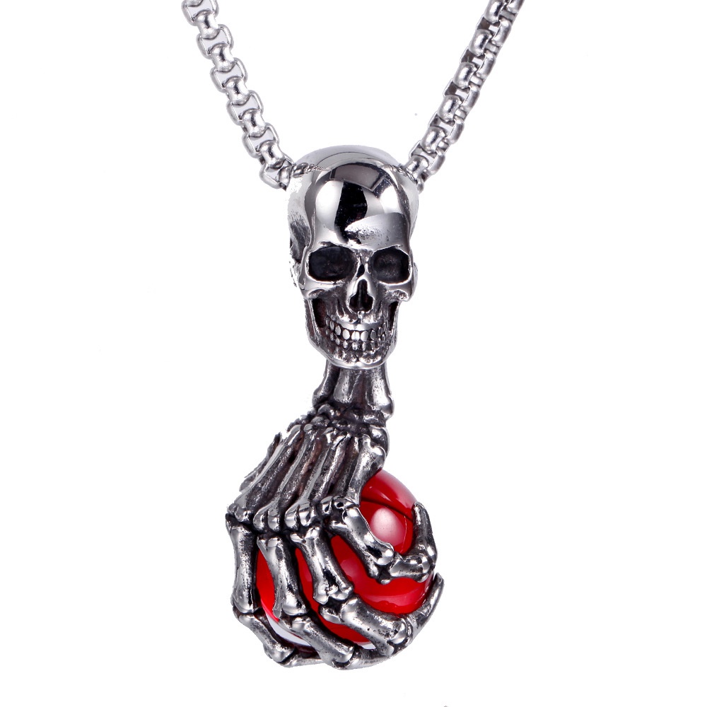 Men's Skull Ghost Claw Pendant Male Domineering Rock Ghost Necklace Fashion Personality