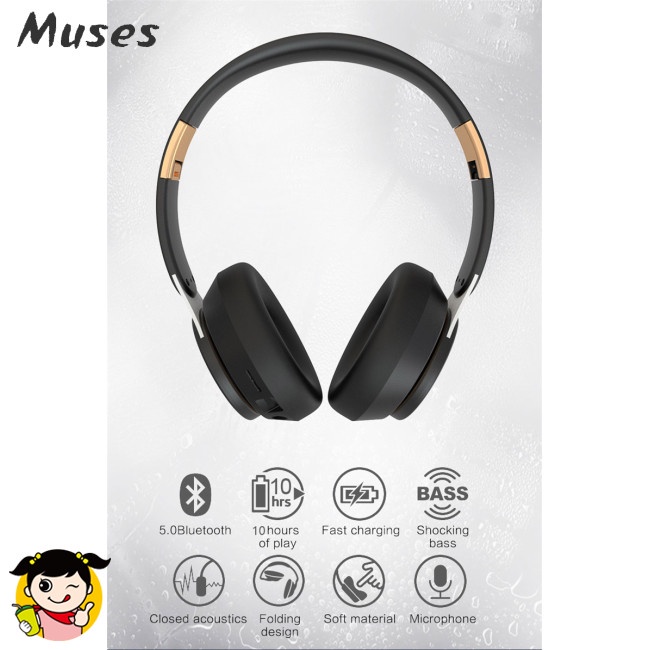 Tai Nghe Chụp Tai Bluetooth Không Dây Có Thể Điều Chỉnh Âm Thanh Kèm Mic