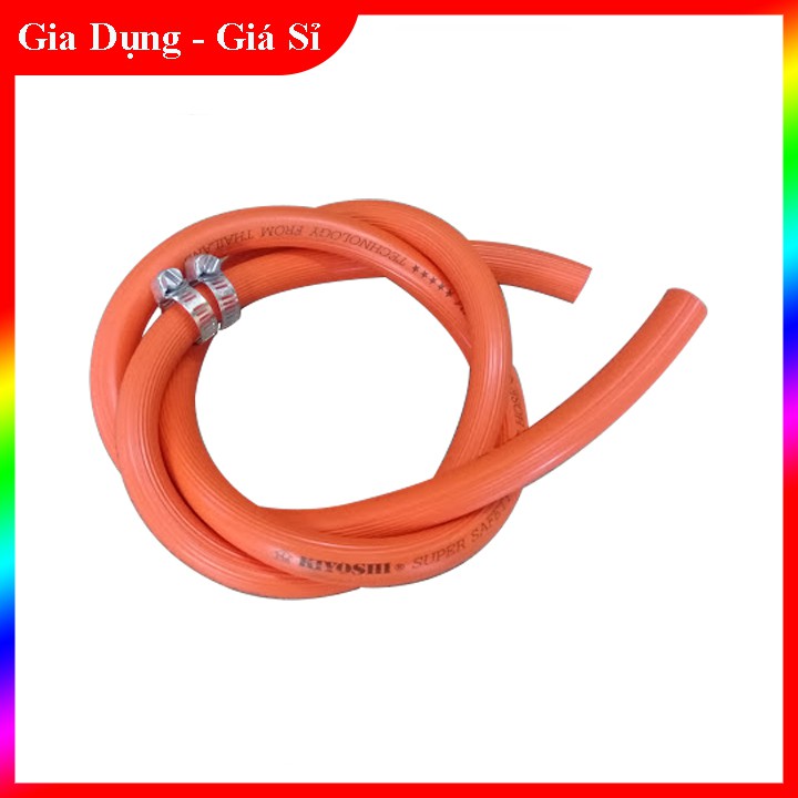 Dây dẫn gas cao su - dây bình gas, dài 1.5m, tặng kèm 2 Cổ dê, chuyên dụng cho bếp gas gia đình