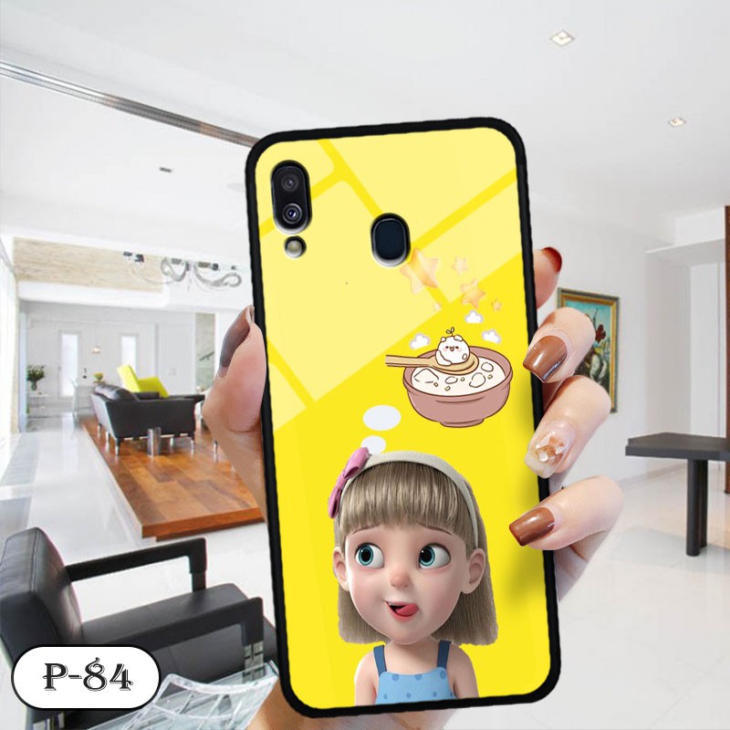 Ốp lưng kính 3D Samsung A40- hình cute