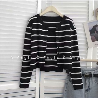 Set áo len sọc hai dây
