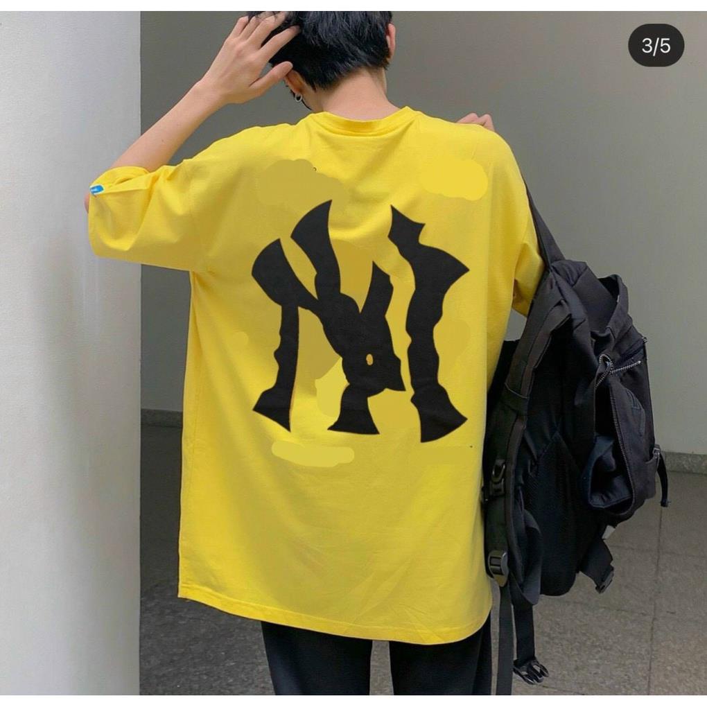 Áo thun cổ tròn tay lỡ form rộng in NY siêu hot, áo thun cotton co dãn 4 chiều thoáng mát mặc mùa hè