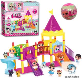 Children Baby Toy Set Surprise Doll Park House Game Slide Playset Girls Kids Gift