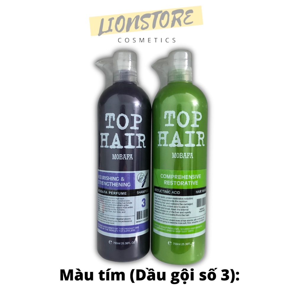 Cặp dầu gội xả collagen Top Hair Mobafa 750ml phục hồi siêu mượt