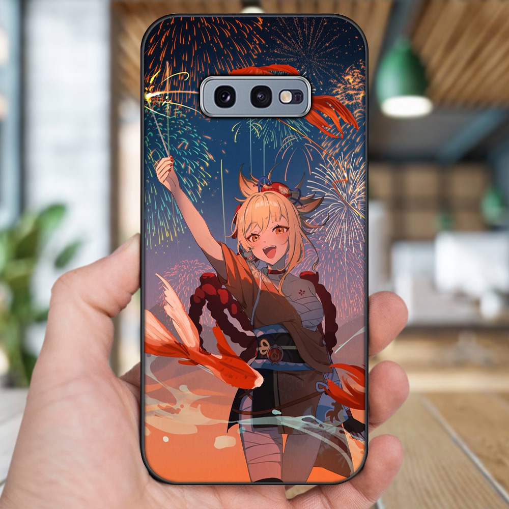 Ốp lưng Samsung S10e viền đen in hình Yoimiya Genshin Impact