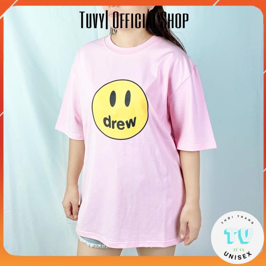 Áo phông nam nữ TUVY Áo thun Drew mặt cười unisex form rộng oversize cotton mát