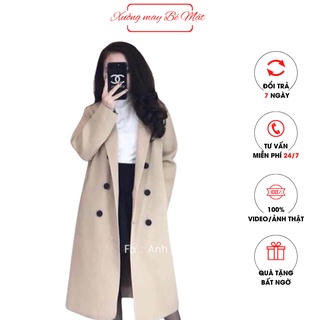 Áo Khoác Dạ Ép 6 Cúc  2 Lớp, Áo Choàng Nữ Dáng Hàn Quốc Dáng Dài Siêu Đẹp ( Dạ ép)