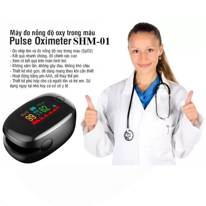 Máy Đo SPO2, Đo Nồng Độ Oxy Trong Máu và Nhịp Tim SHM-01