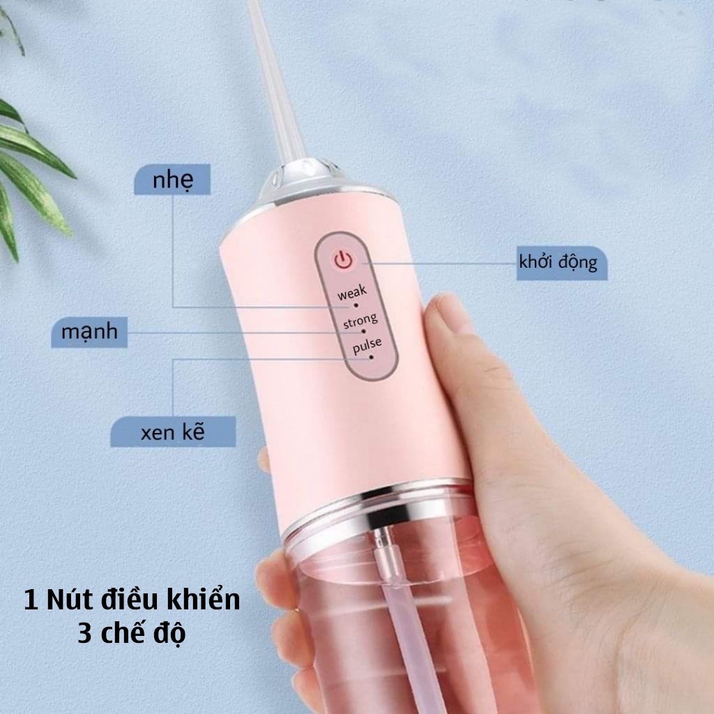 Máy Tăm Nước Cầm Tay Vệ Sinh Răng Miệng Oral Irrigator - Bản Quốc Tế Công Nghệ Châu Âu