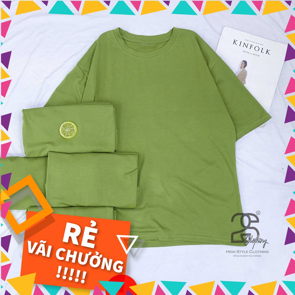 Áo Thun Phông Basic Tee Form Rộng Unisex 2S Clothing Giá Cực Rẻ Màu Rêu Vàng