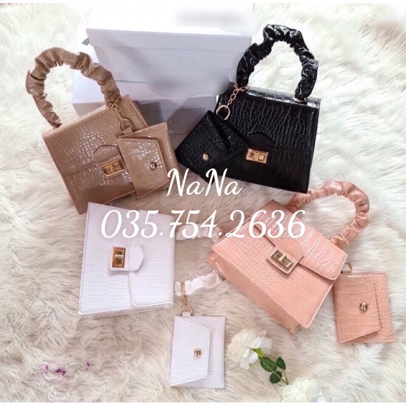Túi Da Rắn Khoá Xoay 💓Tặng Kèm 1 Ví💓 Tiểu Thư Siêu Đẹp Của NaNa