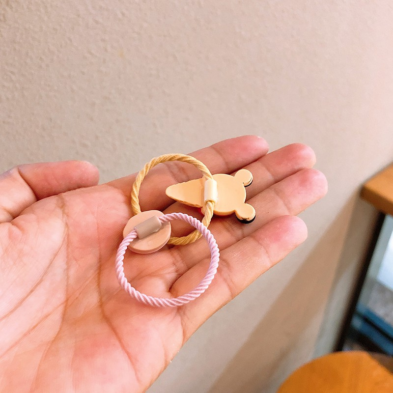 Bộ 2 dây thun cột tóc hình bánh donut / kem hoạt hình xinh xắn cho bé gái