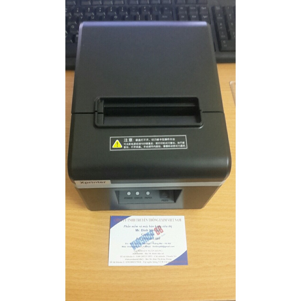 Máy in hóa đơn Xprinter N160ii tặng 5 cuộn giấy in bill K80,tự động cắt giấy + mở két, tương thích mọi thứ N160