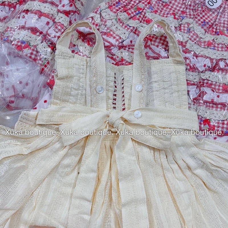 Váy Tạp Dề Bên Ngoài Cao Cấp Cực Xinh Mẫu Mới 2022 Thời Trang Lolita Mùa Hè Cho Bé Gái
