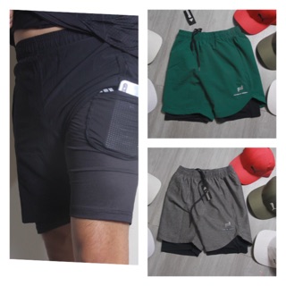 Quần short Gió thể thao nam Cao cấp 2 lớp siêu bền dáng trẻ trung - ( Quần short thể thao legging Nam 2020)