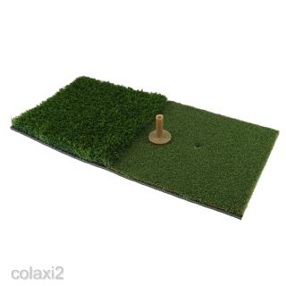 Backyard golf mat 24'' x 12'' hitting pad practice tee holder grass indoor