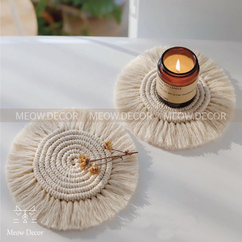 Lót ly macrame (C01) - Meow Decor