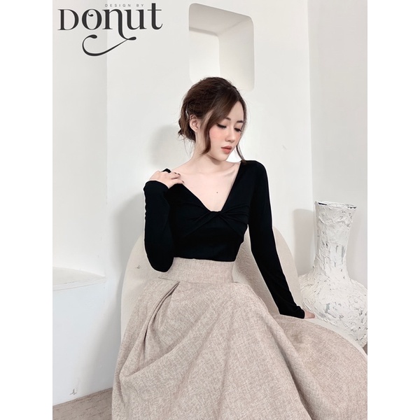 Set áo umi dài tay chân váy dạ