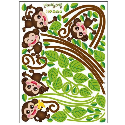Decal dán tường - Giấy dán tường - Khỉ dây leo - kiddecals - AY7247 | BigBuy360 - bigbuy360.vn