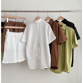 SET SƠ MI THẮT NƠ SAU LƯNG
