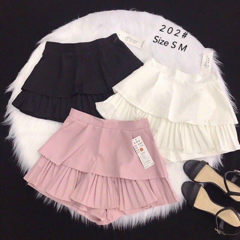 CHÂN VÁY  TẦNG XẾP LY 1 TẦNG CÓ QUẦN TRONG v9