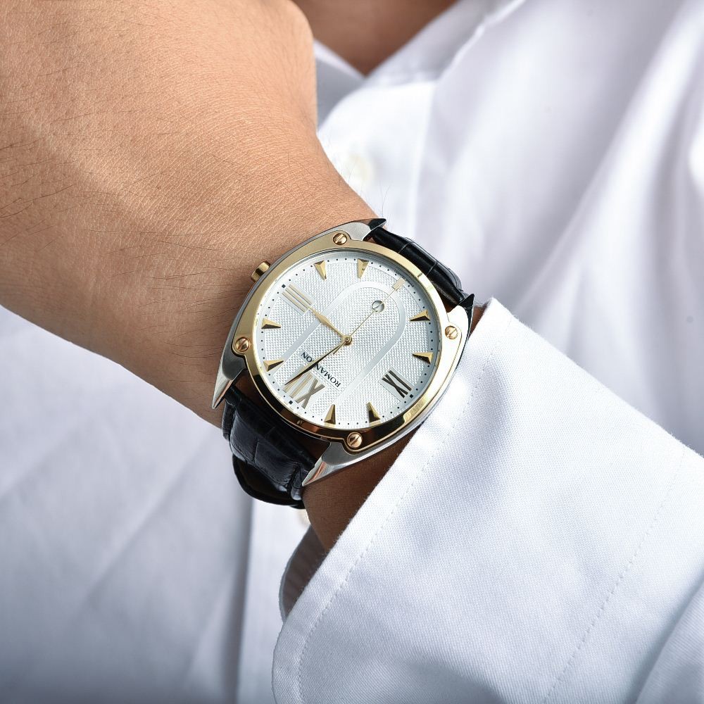 Đồng hồ Romanson Men Sport WatchTL1272MCWH nam thể thao máy Thụy Sĩ mặt kính chống xước dây da cao cấp chính hãng