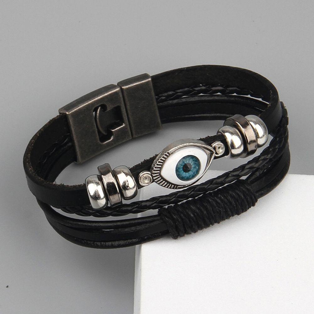 Vòng Tay Dây Bện Nhiều Lớp Phong Cách Rock Cá Tính Thời Trang Cho Nam