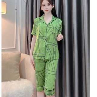 Bộ đồ ngủ Pijama lửng lụa mango cao cấp in hình siêu xinh chất mềm mịn, hàng có size