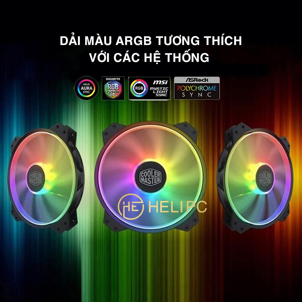 Quạt tản nhiệt Case Cooler Master MF200R ARGB 20CM - Fan Case 20cm - Coolermaster MasterFan MF200R ARGB